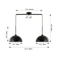 thumbnail image 4 of 2-Light Linear Pendant for Kitchen Island, 35.45 Inch with Metal Dome Shades, Dimmable, Black, 4 of 9