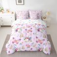 thumbnail image 2 of jejeloiu Cute Cartoon Butterflies 7-Piece Twin Bedding Sets,Country Floral Bedding Comforter Set,Purple Pink Green Sheet Sets For Girls Teens,Super Cozy Room Decor Reversible, 2 of 8