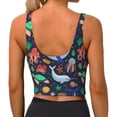 thumbnail image 3 of Vsdgher The Underwater World Print Women Sleeveless Athletic Tank Top Built-in Bra Camisole Sports Vest for Yoga Running Fitness Exercise with Removable Pads, 3 of 8