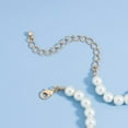thumbnail image 3 of Dainty 18K Gold Plated Initial Pearls Chain Necklace for Women, 16''+3.5'' Length 0.3'' Round Imitation Pearls Chain Personalized 26 Capital A-Z Initial Charm Pendant Necklaces for Women, 3 of 5