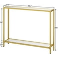 thumbnail image 3 of HOOBRO 39.4" Modern Gold Console Table Tempered Glass Sofa Table Hallway GD04XG01, 3 of 8