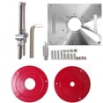 thumbnail image 1 of Graflsoa Red Multi-functional Router Table Insert Plate with DIY Lift Kit for Precision Woodworking, Aluminum Alloy, 300x235mm, Includes Rings and Tools, 1 of 6