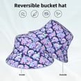 thumbnail image 2 of Sikiie pinkk flower crystal Skull Reflective Double-Sided Bucket Hat, Sun Hat, for Gardening, Beaching, Camping, Hiking, Fishing, 2 of 6