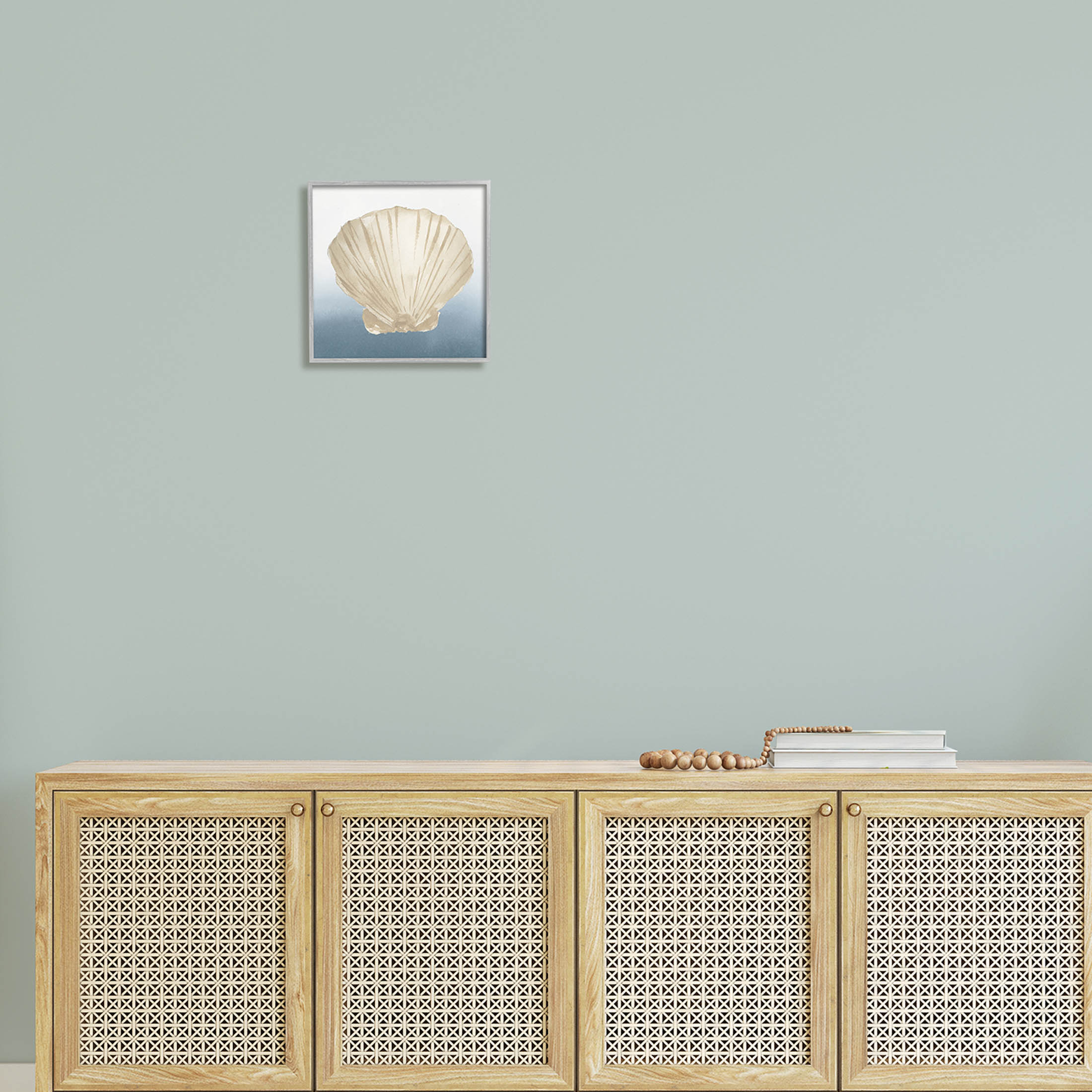 Aquatic Seashell Clam Composition Animals & Insects Graphic Art Gray Framed Art Print Wall Art