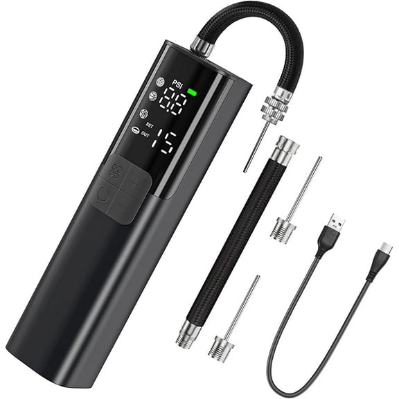 Electric Ball Pump with Inflation & Deflation, Accurate Pressure Gauge and  Preset Modes, Automatic Ball Pump for Basketball, Soccer, Football and Volleyball