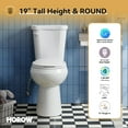 thumbnail image 4 of HOROW 19'' Tall Round Two-Piece Floor Mounted Toilet, 1.28 GPF, Single Flush, SoftClose Seat, 4 of 10