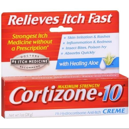 Cortizone-10 Force maximale Anti-Itch Crème à l'Aloe (1 oz Paquet de 4)