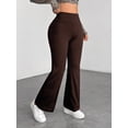 thumbnail image 3 of Women's Petite Navy Blue Textured Knit Flare Sweatpants, 3 of 10