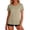 Khaki, variant on Women's Short Sleeve Crewneck Shirt Backless Mesh Back Outdoor Hiking Running Shirts Tennis Pilates Yoga Workout Tees