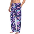 thumbnail image 2 of Uemuo crystal Skull mushroom Pattern Men's Wide Leg Palazzo Lounge Pants with Pockets Light Weight Loose Comfy Casual Pajama Pants-X-Large, 2 of 9