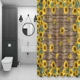 thumbnail image 4 of Farmhouse Vintage Shower Curtain for Bathroom Decor, Sunflowers Floral Botanical Brown Wood Waterproof Fabric Shower Curtain, 72"x84" Set with 12 Hooks, 4 of 9