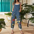 thumbnail image 6 of Iaqnaocc Jumpsuits For Women Plus Size Vintage Floral Print Sleeveless Jumpsuits Rompers Casual Adjustable Strap Jumpsuits Trendy Overalls Multicolor L, 6 of 7