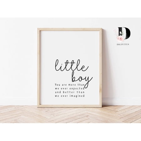 Baby Boy Nursery Quote Boys Wall Art Print, Creative Nursery Theme For Playroom And Nursery Decor