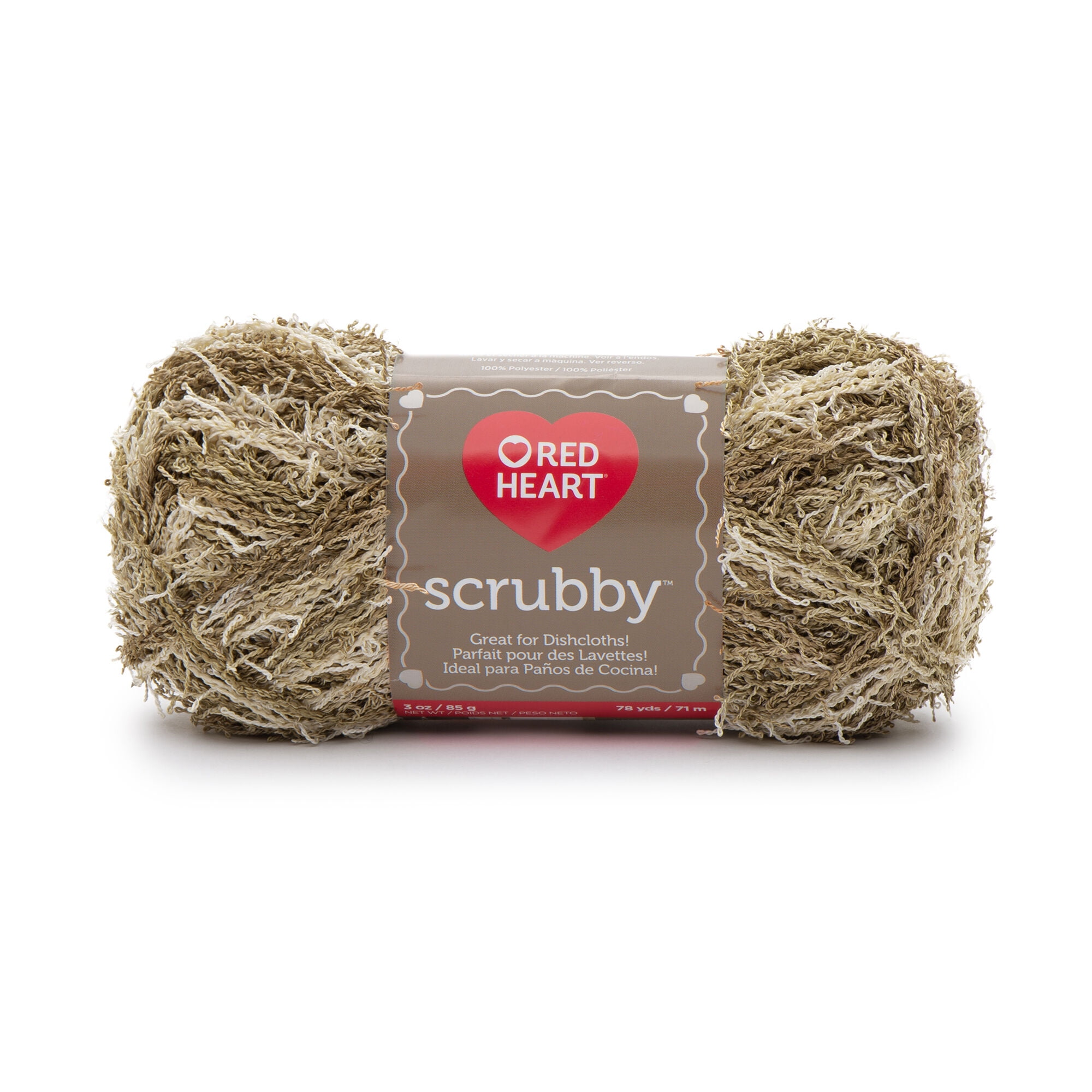 Red Heart Scrubby 4 Medium Polyester Yarn, Almond 3oz/85g, 78 Yards (6 Pack)