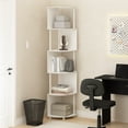 thumbnail image 6 of Furinno Econ 5-Tier Zigzag Corner Shelf Bookcase, Bookshelf, White/White, 6 of 6