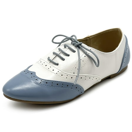

Ollio Women s Shoes Classic Lace Up Dress Low Flat Heels Oxfords M1914