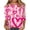 Hot Pink, variant on Awdenio Fashion Tops Women's Valentine's Day Fashion Printed T-shirt 3/4 Sleeves Blouse Round Neck Casual Tops