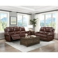 thumbnail image 2 of Lexicon McCall Leather Match 2-Piece Power Reclining Sofa Set in Brown, 2 of 14