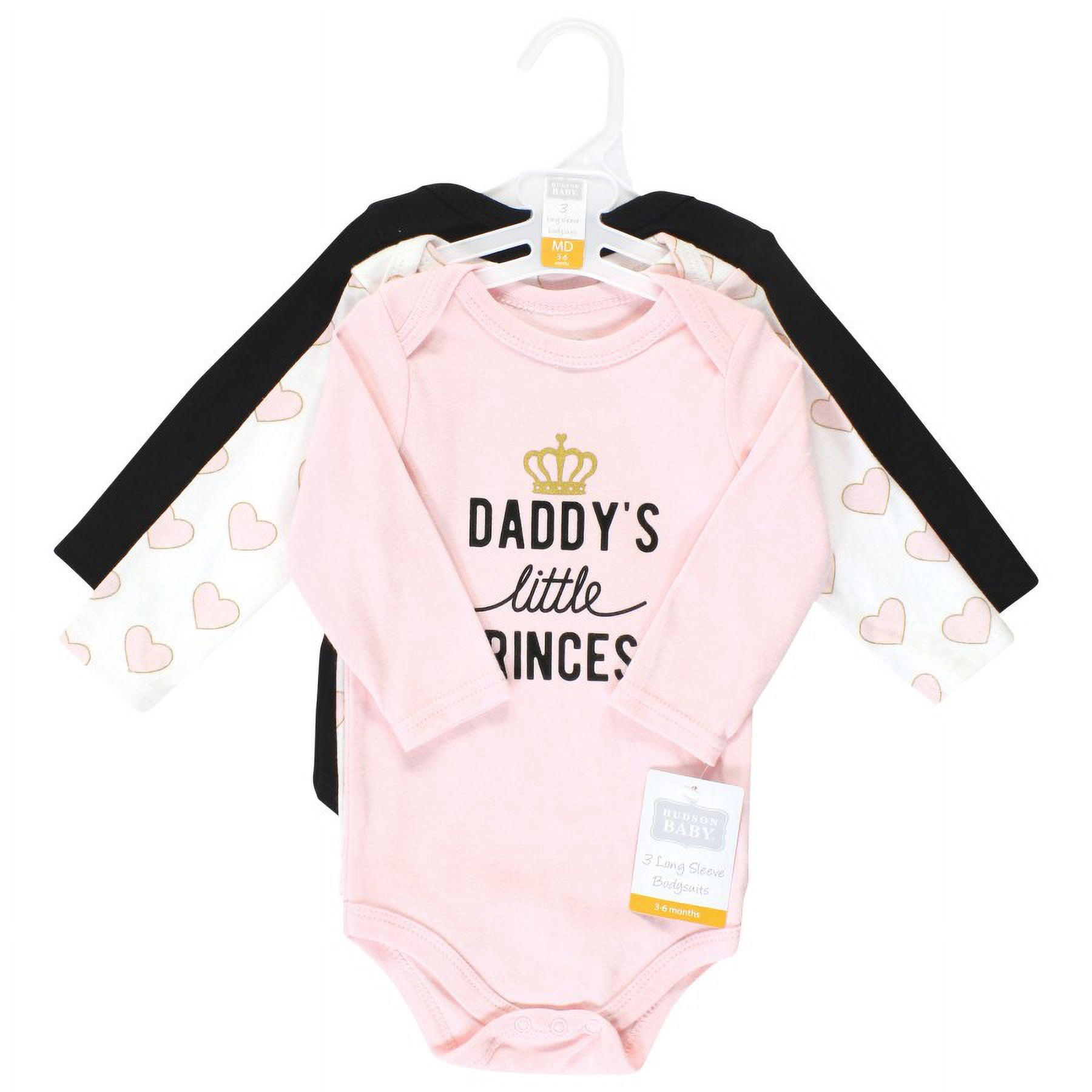 Hudson Baby Cotton Long-Sleeve Bodysuits, 3-Pack, Newborn- 24 Months