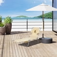 thumbnail image 2 of Outsunny Tanning Chair with Face Hole, 5-Level Folding Lounge Chair, Beige, 2 of 9