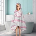 thumbnail image 6 of Gray Pink Baseball Stitches Pattern Hooded Bath Towel，50"x30" for Ages 3 To 12 Kids, Quick Dry Lightweight Soft Microfiber Hood Beach Towel Cover Up for Kids, 6 of 7