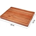 thumbnail image 2 of 20x15 Inch Acacia Cutting Board for Kitchen, Large Wooden Cutting Board Easy Storage Wooden Chopping Boards Reversible with Juice Groove, 2 of 6