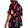 thumbnail image 3 of Valentine's Day Love Men's Short Sleeve Poplin Shirt, Casual Printed Button Down, Summer Beach Hawaiian Shirts, Unisex, 3 of 6