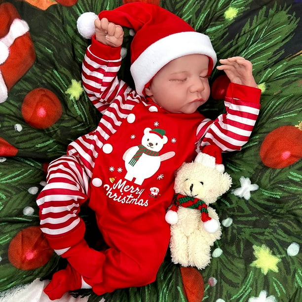 JIZHI Christmas Outfit 17 inch Realistic Newborn Baby Dolls Reborn Baby