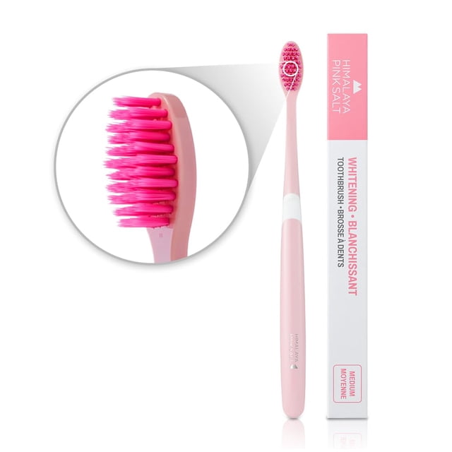 Cepillo de dientes HIMALAYA PINKSALT Medium Removedor de placa