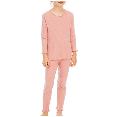 

DAETIROS Sleepwear Breathable Soft Funny Solid Pajama Sets Pink