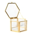 thumbnail image 3 of simhoa Glass Terrarium Box, Retro Glass Jewelry Box, Gold Geometric Terrarium Box for 8 8 x 6.8 x 4.5 cm, 3 of 8