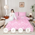 thumbnail image 3 of Erosebridal Bohemian Pink Paisley Twin Comforter Sets, Hippie Elephant Bedding Set, Pink Reversible 2 Pieces, 1 Comforter and 1 Pillowcase, 3 of 6