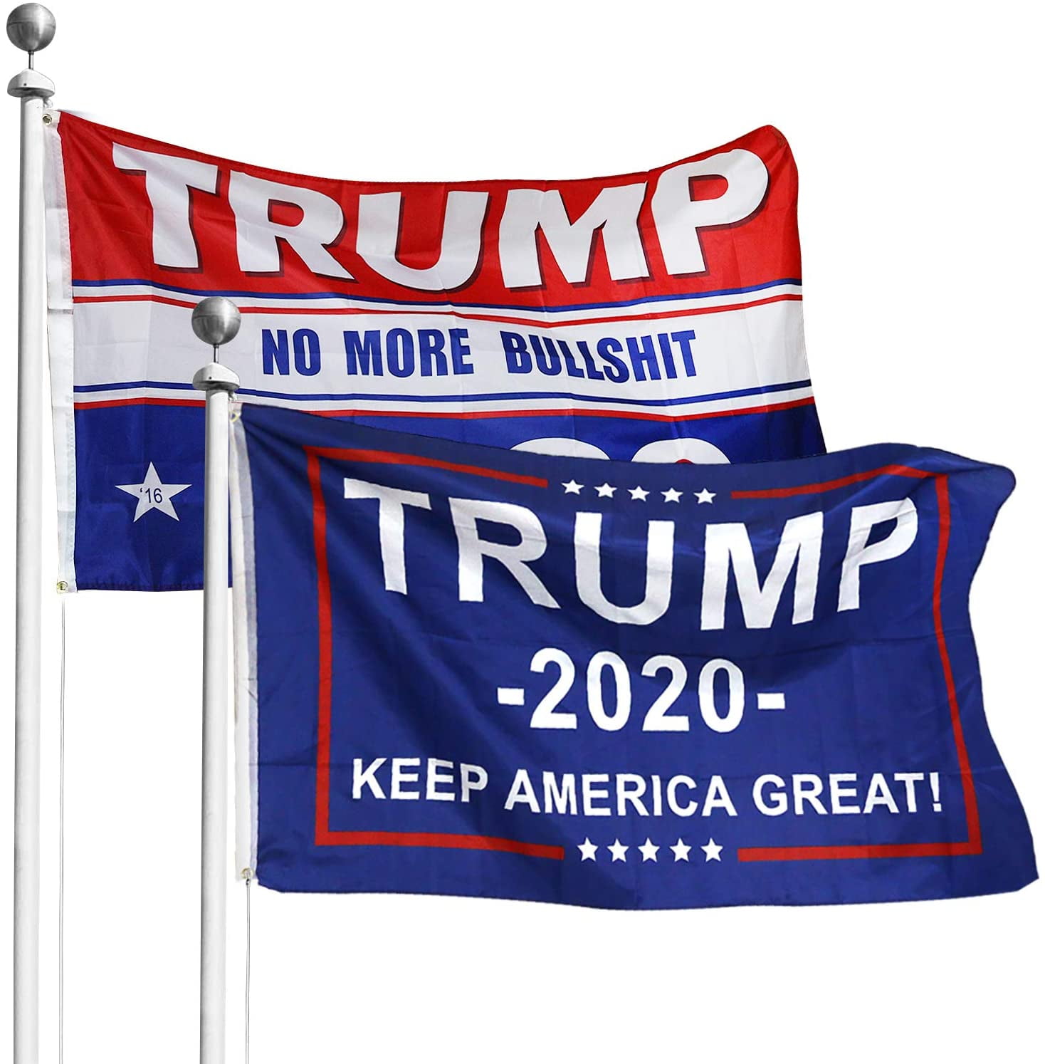 2020 Lt Blue Wood Stick Flag 12x18 12"x18" Lot of 3 Trump Keep America Great 