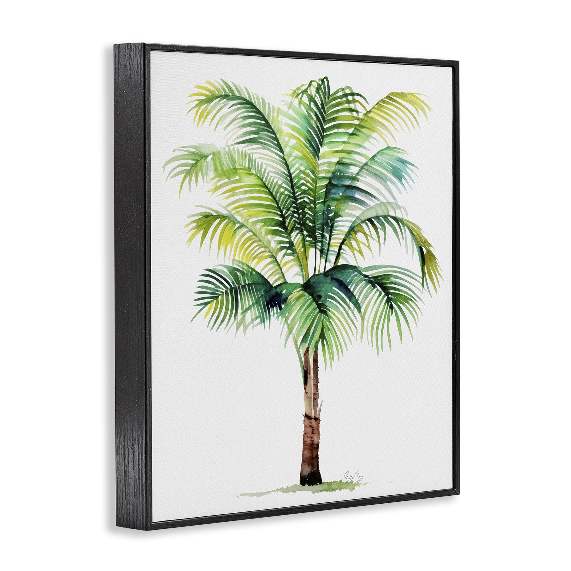 Stupell Industries Breezy Fronds Palm Black Framed Giclee Art, design by Shelly Craig