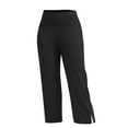 thumbnail image 5 of Uclet Flowy Pants For Women Capri Leggings For Women Capri Pants For Women Plus Size Yoga Capris High Waisted Leggings For Women Black L Clearance！, 5 of 5