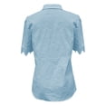 thumbnail image 7 of 2026 New Womens Casual V Neck Short Sleeve Button Down Shirts Business Casual Work Boho Tops Blouses(Light Blue,XXL), 7 of 7
