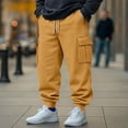 thumbnail image 2 of JAJAHO Cargo Pants Mens Joggers Utility Multiple Pockets Drawstring Waist Comfortable Daily Wear Trousers Climbing Fishing Ankle-Tied Stylish Trousers, 2 of 6