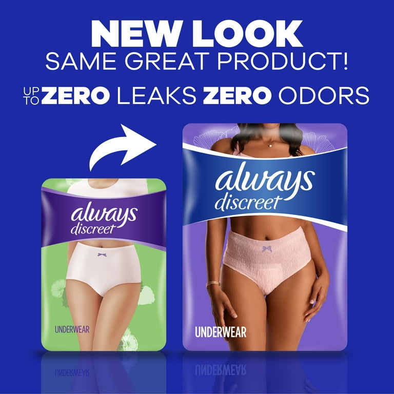 Always Discreet Adult Incontinence Underwear for Women, XL, 26 CT - Walmart .com