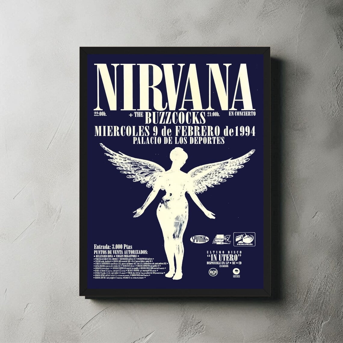Nirvana Poster - Kurt Cobain - Concert Poster - Band Poster - Nirvana ...
