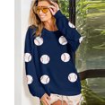 thumbnail image 2 of -Sudadera rosa con estampado de béisbol para mujer, Jersey informal de gran tamaño, manga larga, cuello redondo, ropa de calle Vintage Y2k, Primavera, 2 of 5