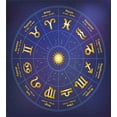 thumbnail image 3 of Ambesonne Astrology Duvet Cover Set, Horoscope Birth Dates, 2-Calking, Royal Blue and Yellow, 3 of 3