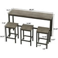 thumbnail image 6 of Newboti Furniture Modern Design Kitchen Dining Table, Pub Table, Long Dining Table Set with 3 Stools, Easy Assembly, Brown Gray 21576, 6 of 10