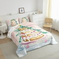 thumbnail image 3 of jejeloiu Marry Xmas Cake Full Size Comforter Sets,Christmas Tree Bedding Comforter Set,Little Bear Biscuit Bedding Sets For Boys Girls,Lightweight Bedroom Decoration Reversible,3-Piece, 3 of 8