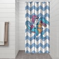thumbnail image 2 of IORTY RTTY Unicorn Riding Dinosaur T-Rex Shower Curtain Waterproof Dinosaur Colorful Kid Funny Cartoon Animal Pattern Bathroom Decor 36X72 Inches Hooks Included, 2 of 5