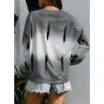 thumbnail image 5 of Women Long Sleeve Sweatshirt Colorblock Tie Dye Printed Pullover Tops, 5 of 6
