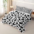 thumbnail image 3 of jejeloiu Classic Black White Cow Print Twin Quilt Set Kids,Neutral Animal Print Twin Coverlet Set For Boy,2-Piece, 3 of 7