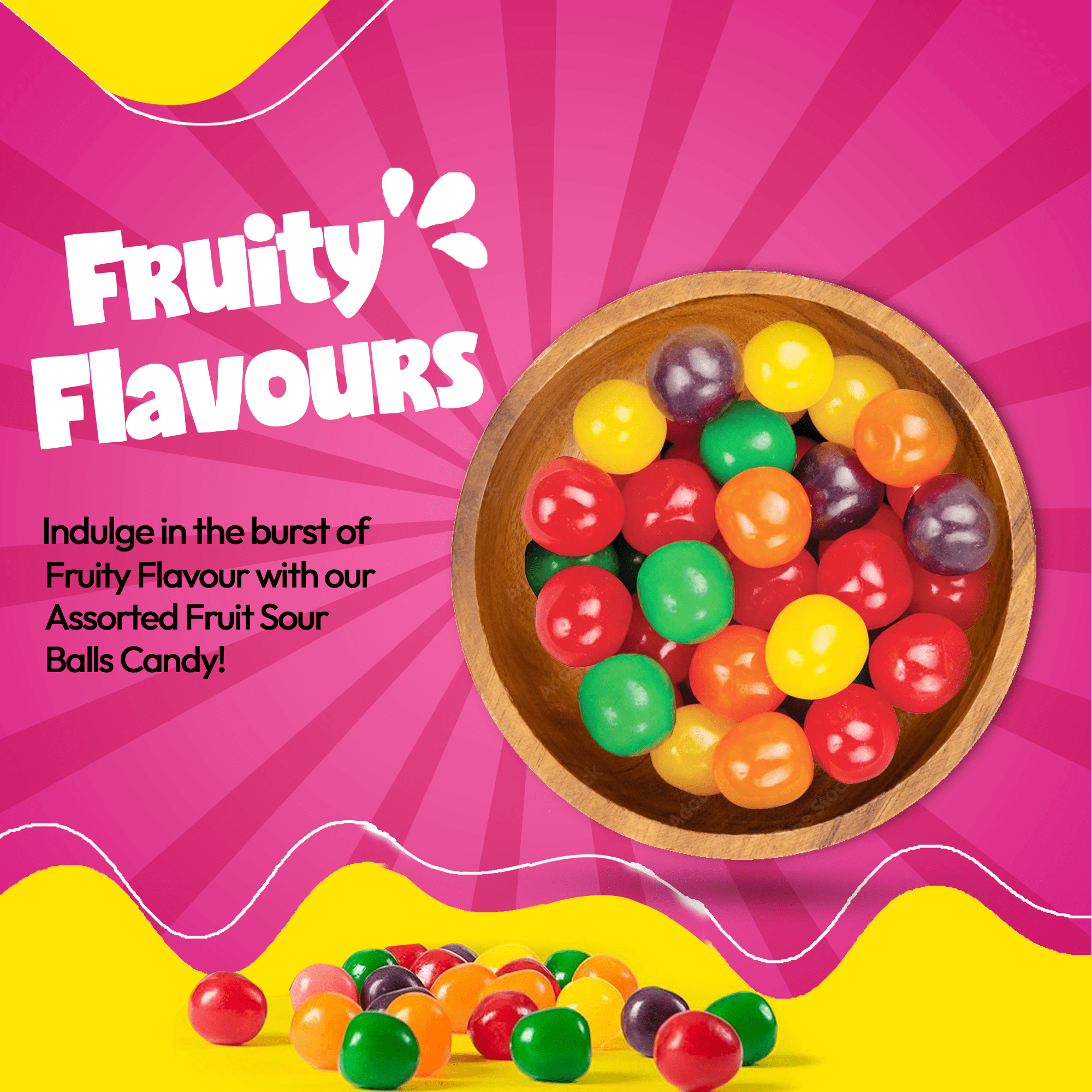 NY SPICE SHOP Assorted Fruit Sour Balls - 3 Pound - Sour Balls Candy - Sour Candy Balls