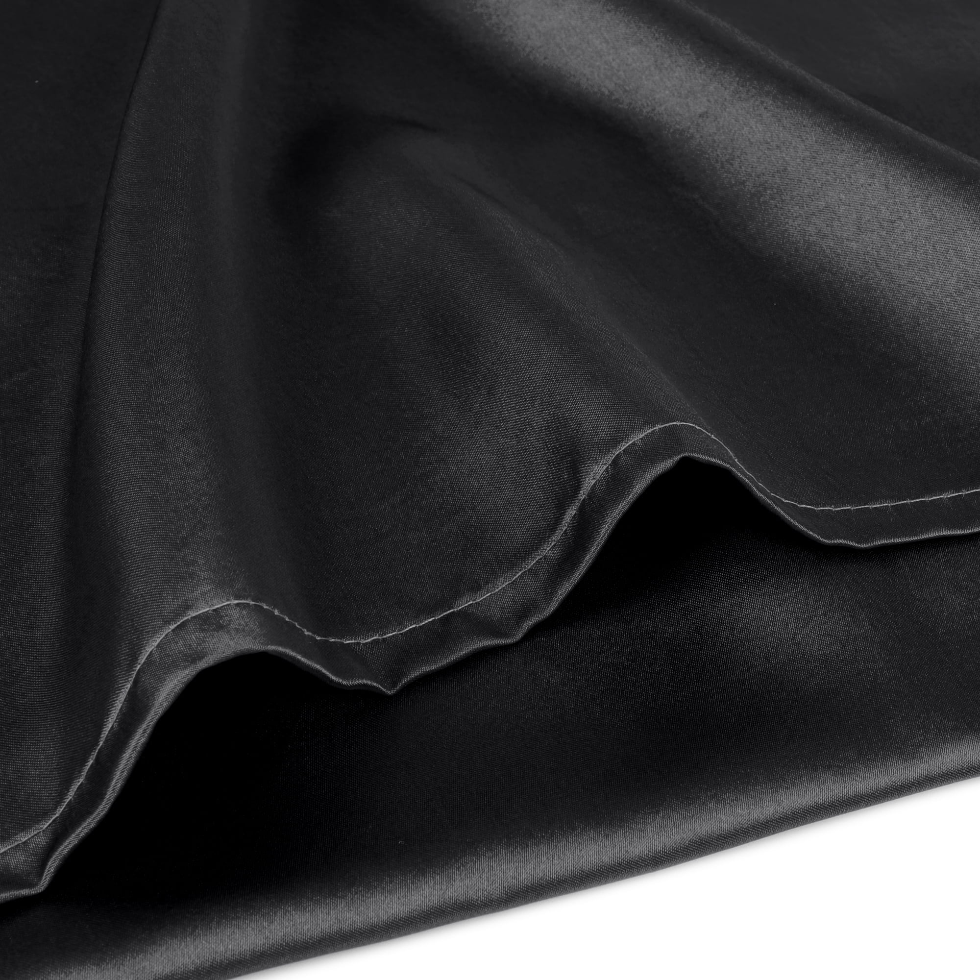 Unique Bargains Satin Envelope Closure Pillowcases Set of 2 Black 20"x26"
