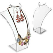 TSV Acrylic Necklace Earring Display Stand, Bust Mannequin Jewelry Pendant Storage Organizer